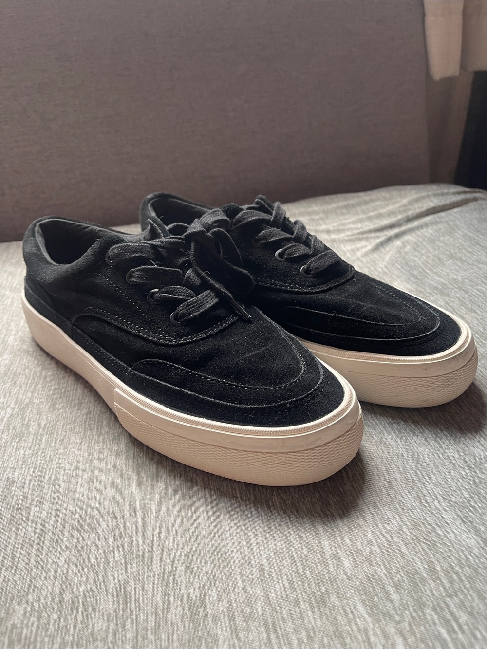 All Saints Marcia Cow Black Suede Causal Shoes